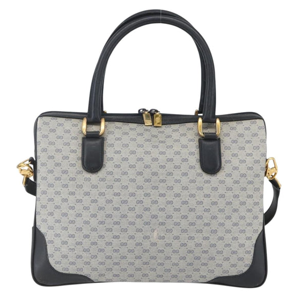 GUCCI Micro GG Supreme Hand Bag PVC Navy Gold 002 58 0033 Auth 151506