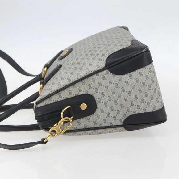 GUCCI Micro GG Supreme Hand Bag PVC Navy Gold 002 58 0033 Auth 151506