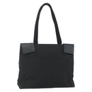 PRADA Tote Bag Nylon Black Silver Auth 151507-1
