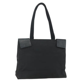 PRADA Tote Bag Nylon Black Silver Auth 151507