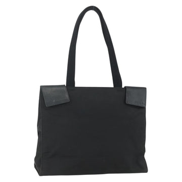 PRADA Tote Bag Nylon Black Silver Auth 151507