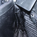 PRADA Tote Bag Nylon Black Silver Auth 151507-20