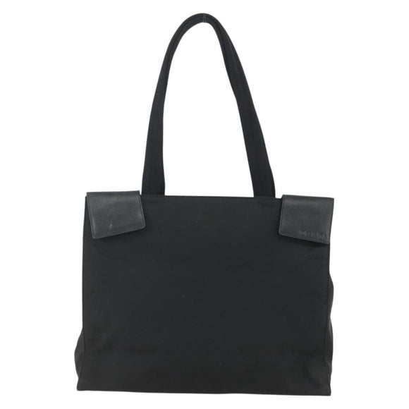 PRADA Tote Bag Nylon Black Silver Auth 151507