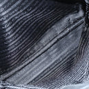 PRADA Tote Bag Nylon Black Silver Auth 151507-23