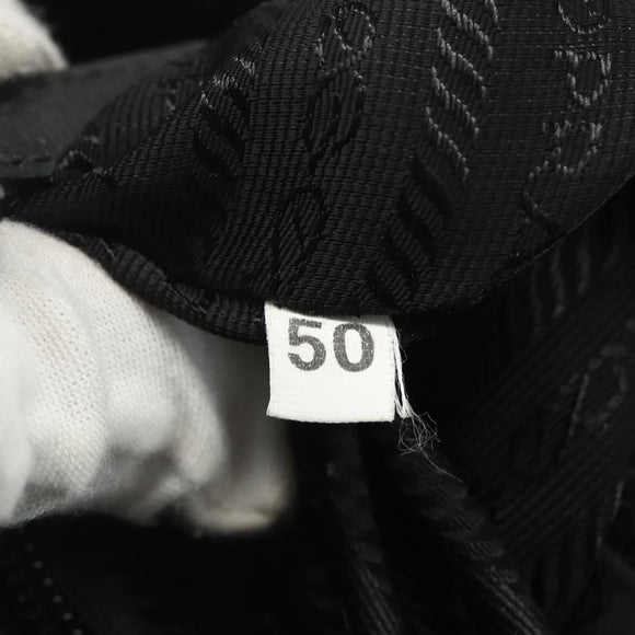 PRADA Tote Bag Nylon Black Silver Auth 151507