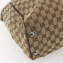 GUCCI GG Canvas Tote Bag Beige Silver 153213 Auth 151508-14