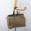 GUCCI GG Canvas Tote Bag Beige Silver 153213 Auth 151508-22