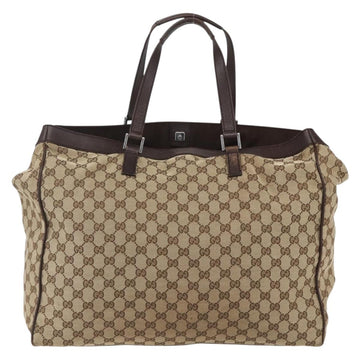 GUCCI GG Canvas Tote Bag Beige Silver 153213 Auth 151508 - 0