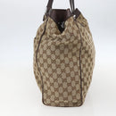 GUCCI GG Canvas Tote Bag Beige Silver 153213 Auth 151508-4