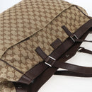 GUCCI GG Canvas Tote Bag Beige Silver 153213 Auth 151508-6
