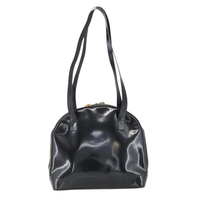 GUCCI Bamboo Shoulder Bag Patent leather Black Gold 001 2214 1649 Auth 151510 - 0