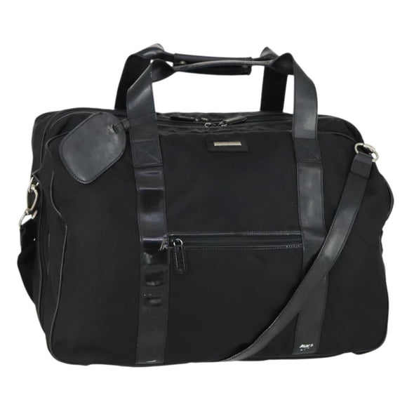 GUCCI Boston Bag Nylon 2way Black Silver Auth 151512
