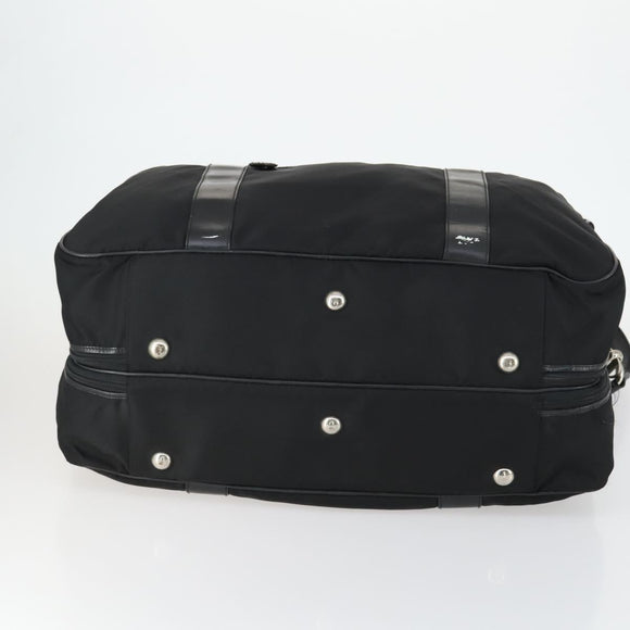 GUCCI Boston Bag Nylon 2way Black Silver Auth 151512