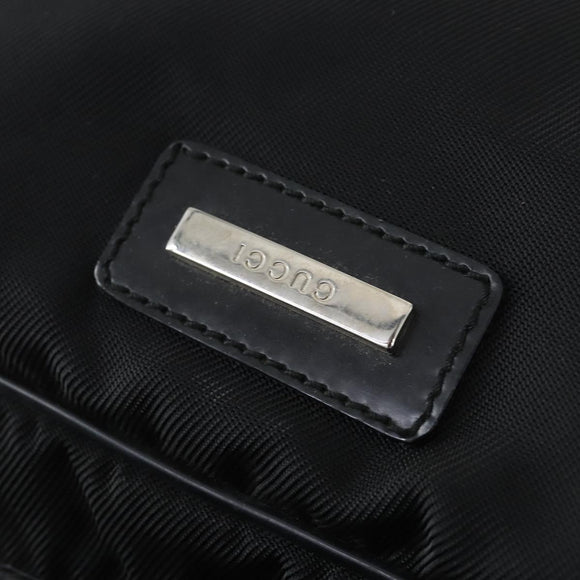 GUCCI Boston Bag Nylon 2way Black Silver Auth 151512