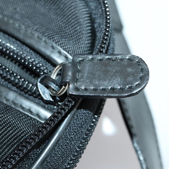 GUCCI Boston Bag Nylon 2way Black Silver Auth 151512