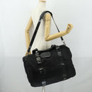 GUCCI Boston Bag Nylon 2way Black Silver Auth 151512-28