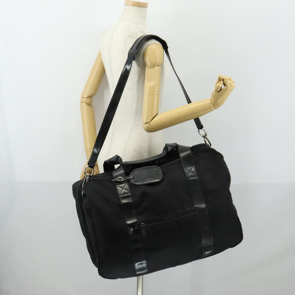 GUCCI Boston Bag Nylon 2way Black Silver Auth 151512