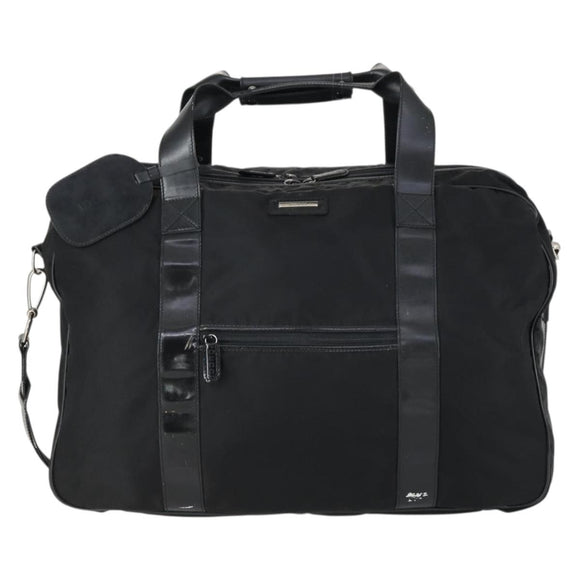 GUCCI Boston Bag Nylon 2way Black Silver Auth 151512