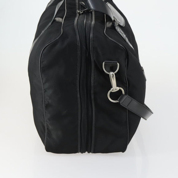 GUCCI Boston Bag Nylon 2way Black Silver Auth 151512