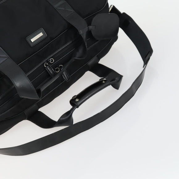 GUCCI Boston Bag Nylon 2way Black Silver Auth 151512