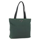 PRADA Tote Bag Nylon Green Silver Auth 151513-1