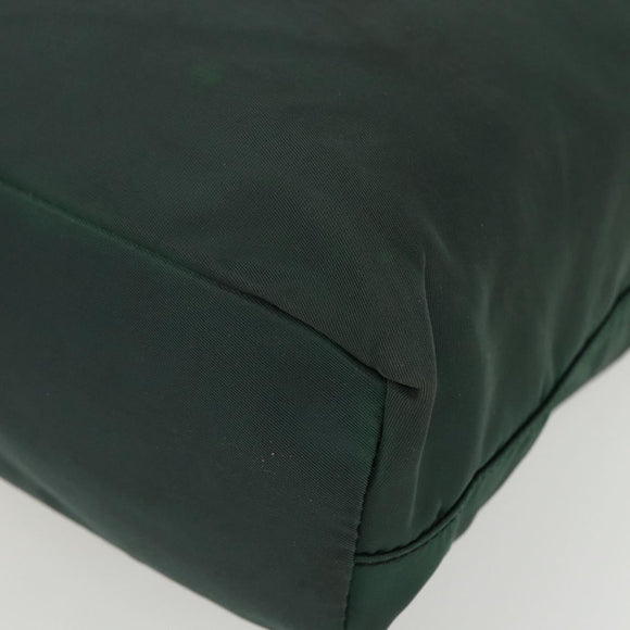 PRADA Tote Bag Nylon Green Silver Auth 151513