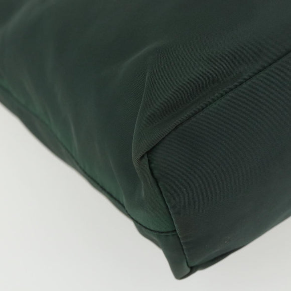 PRADA Tote Bag Nylon Green Silver Auth 151513
