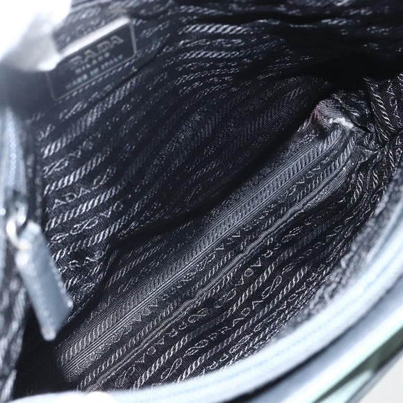 PRADA Tote Bag Nylon Green Silver Auth 151513