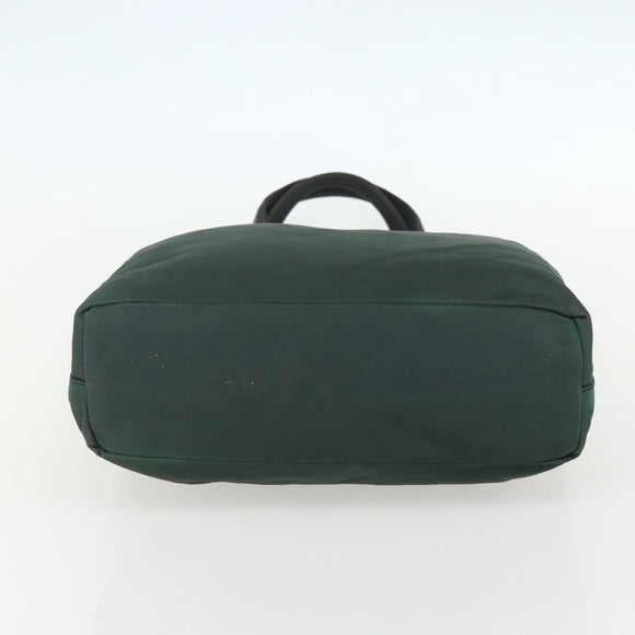 PRADA Tote Bag Nylon Green Silver Auth 151513