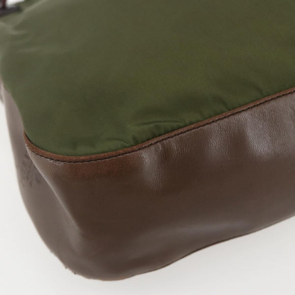 PRADA Shoulder Bag Nylon Green Silver Auth 151514