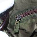 PRADA Shoulder Bag Nylon Green Silver Auth 151514-18