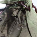 PRADA Shoulder Bag Nylon Green Silver Auth 151514-19