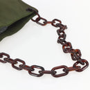 PRADA Shoulder Bag Nylon Green Silver Auth 151514-7