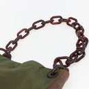 PRADA Shoulder Bag Nylon Green Silver Auth 151514-8