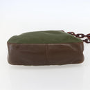 PRADA Shoulder Bag Nylon Green Silver Auth 151514-5