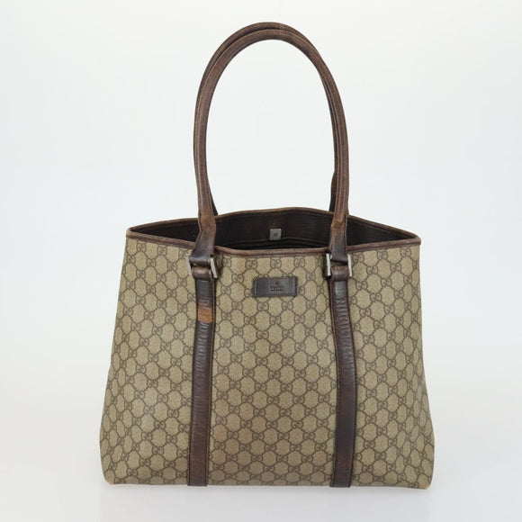 GUCCI GG Canvas Supreme Shoulder Bag Leather 4 Set Beige Red Auth 151517