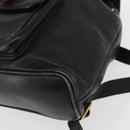 GUCCI Bamboo Backpack Leather Black Gold 003 2058 0030 Auth 151518-18