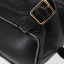 GUCCI Bamboo Backpack Leather Black Gold 003 2058 0030 Auth 151518-20