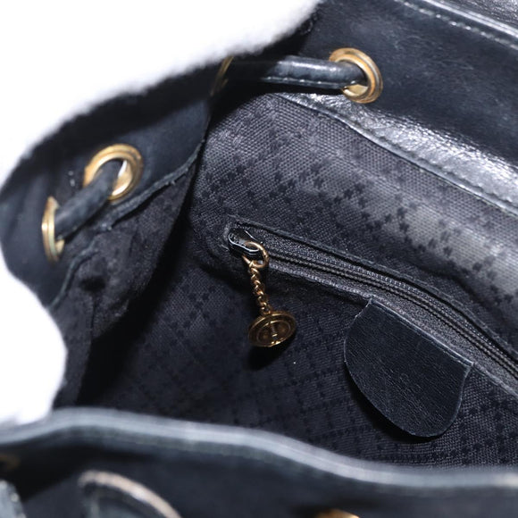 GUCCI Bamboo Backpack Leather Black Gold 003 2058 0030 Auth 151518