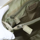PRADA Tote Bag Nylon Beige Silver Auth 151519-18