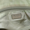 PRADA Tote Bag Nylon Beige Silver Auth 151519-19