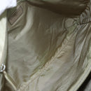 PRADA Tote Bag Nylon Beige Silver Auth 151519-10