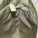 PRADA Tote Bag Nylon Beige Silver Auth 151519-21