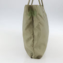 PRADA Tote Bag Nylon Beige Silver Auth 151519-3