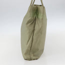 PRADA Tote Bag Nylon Beige Silver Auth 151519-4