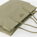 PRADA Tote Bag Nylon Beige Silver Auth 151519-6