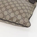GUCCI GG Supreme Shoulder Bag PVC Beige Silver Auth 151520-14