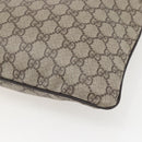 GUCCI GG Supreme Shoulder Bag PVC Beige Silver Auth 151520-16