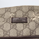 GUCCI GG Supreme Shoulder Bag PVC Beige Silver Auth 151520-9
