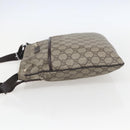 GUCCI GG Supreme Shoulder Bag PVC Beige Silver Auth 151520-3